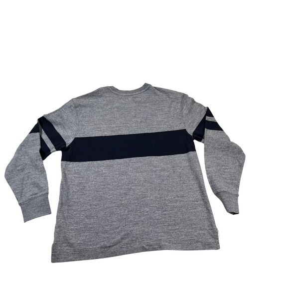 J Crew Always Sweater Women's  Size Medium Gray & Dark Blue Stripe  100% Cotton - Picture 5 of 9